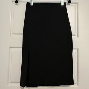 Elizabeth and James Black Pencil Skirt with Slit Size 6